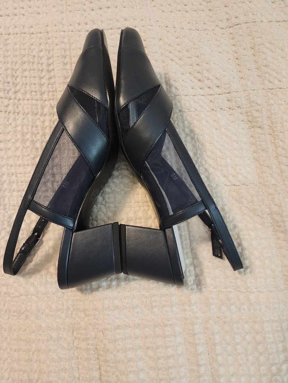 Easy Street Navy Pointed Toe Slingback Pump Heels  New Sz 9 Medium Width Career - Picture 7 of 8